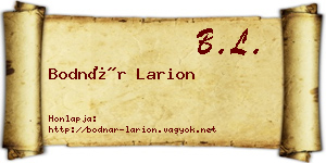 Bodnár Larion névjegykártya