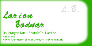 larion bodnar business card